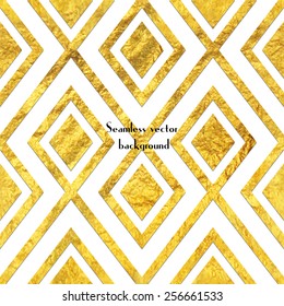 Vector seamless background. Golden foil pattern.