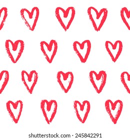 Vector seamless background of graphic hearts pattern for greeting or invitation cards, surface textures, gift paper. Holidays design for weddings, birthdays, Valentine's Day, Mother's Day.