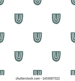 Vector seamless background with grey hand drawn ovals on a white background. Seamless pattern can be used for textiles, Wallpaper, wrapping paper, web. doodle style.