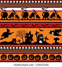 vector seamless background with halloween ornament