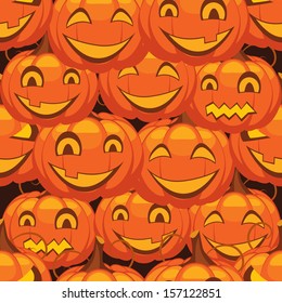 vector seamless background Halloween pumpkin