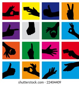 Vector seamless  Background Hand gestures. (Raster version 26838217)