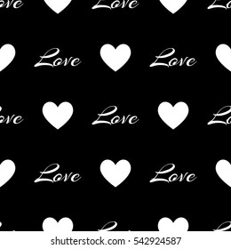 Vector seamless background with hearts. Happy Valentine's Day.