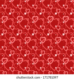 Vector seamless background with hearts. Wedding or Valentine's Day. 
