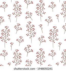 Vector seamless background with herbs, plants and flowers. Can be used for wallpaper, pattern fills, web page, surface textures, textile print, wrapping paper