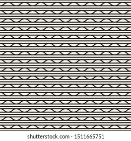 Vector seamless background. Horizontal wavy lines pattern. Abstract vector texture with waves, stripes, smooth bends. Design element for prints, decoration, fabric, cloth, covers, linens.