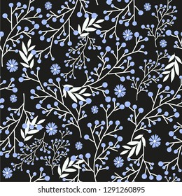 Vector seamless background with illustrations of flowers. For print textile, scrapbooking, wrapping paper, fabric, covers. Wallpaper. - Vector. Decor for paper. Natural pattern. Organic.