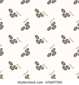 Vector seamless background image colorful tea time sweet dessert biscuit