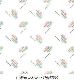 Vector seamless background image colorful tea time sweet dessert macaron