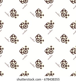 Vector seamless background image colorful tea time sweet dessert cookies