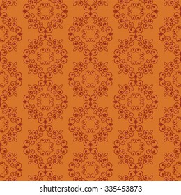 Vector Seamless Background India / India Beautiful Floral Pattern In Vintage Style / Hand Drawing Ornamental India / India Traditional Colors