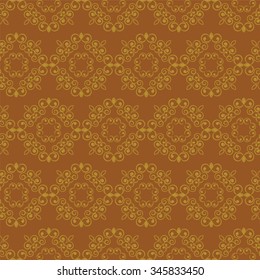 Vector seamless background India / India Beautiful floral pattern in vintage style / Hand drawing ornamental India / India Traditional colors