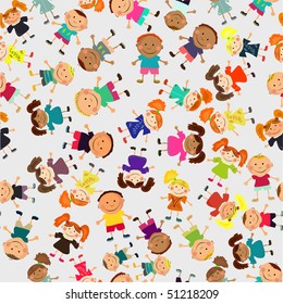 vector seamless background with kids.