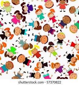 vector seamless background with kids.
