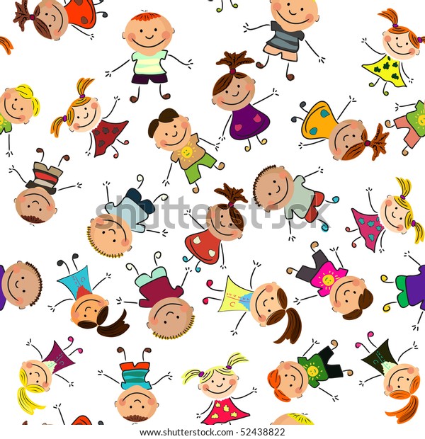 Vector Seamless Background Kids Stock Vector (Royalty Free) 52438822