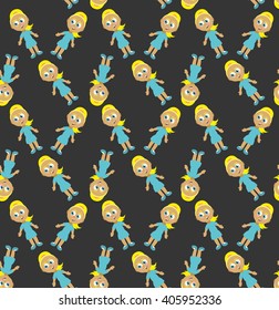 vector seamless background with kids. Vector Illustration