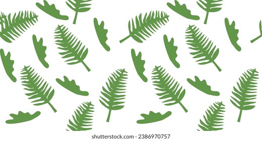 Vector seamless background. leaf pattern Seamless pattern hand-drawn with tropical leaves. floral seamless pattern with leaves The geometric pattern