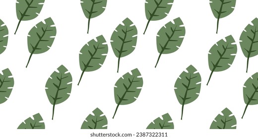 Vector seamless background. leaf pattern Seamless pattern hand-drawn with tropical leaves. floral seamless pattern with leaves The geometric pattern