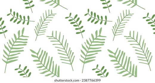 Vector seamless background. leaf pattern Seamless pattern hand-drawn with tropical leaves. floral seamless pattern with leaves The geometric pattern