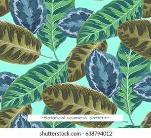 Vector seamless background with leaves. Realistic pattern with green foliage. Botanic texture. Great nature design. Leaf fall. Decorative elegant illustration. Decorative illustration with branches.