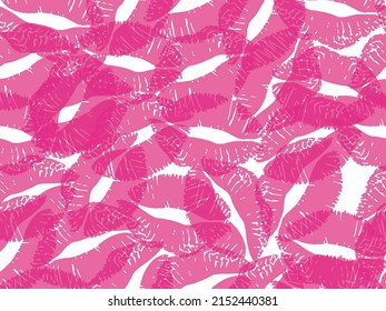 Vector seamless background. Lip prints