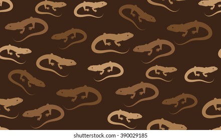 Vector seamless background of lizards. Chaotic lizard