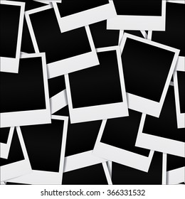 Vector seamless background made of photo frame with shadow.