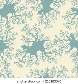 Vector seamless background with Marine life.Pattern with bright colored shells and sea corals.