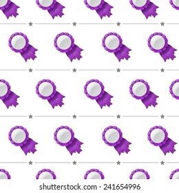 Vector seamless background with medals and ribbons