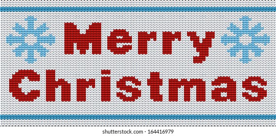 Vector seamless background. Merry Christmas ornament for knitting 