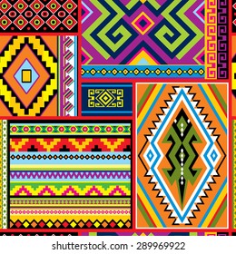 vector seamless background with mexican design elements and ornament