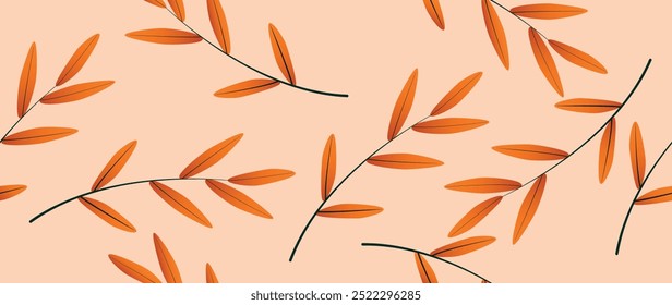 Vector seamless background. Minimalist autumn pattern. Modern print. Ideal for textile design, screensavers, covers, cards, invitations and posters.
