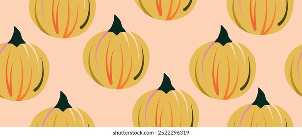 Fundo sem emenda do vetor. Padrão de outono minimalista. Impressão moderna. Ideal para design têxtil, protetores de tela, capas, cartões, convites e cartazes.