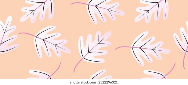Vector seamless background. Minimalist autumn pattern. Modern print. Ideal for textile design, screensavers, covers, cards, invitations and posters.