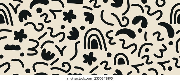 El fondo del vector es transparente. Patrón abstracto minimalista. Impresión negra moderna sobre un fondo claro. Ideal para el diseño textil, salvapantallas, cubiertas, tarjetas, invitaciones y carteles.