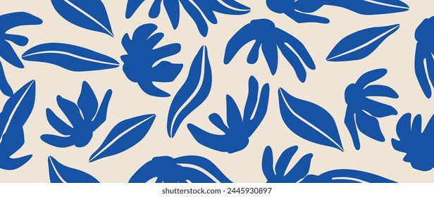 Vector seamless background. Minimalistic abstract floral pattern. Modern black print on a light background. Ideal for textile design, screensavers, covers, cards, invitations and posters.