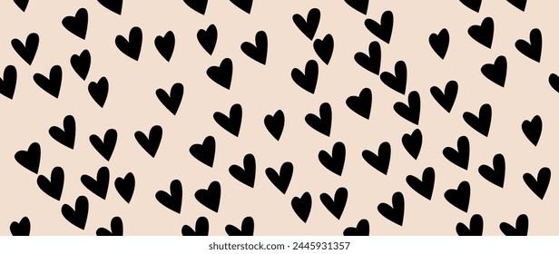 Vector seamless background. Minimalistic abstract pattern of hearts. Modern print. Ideal for textile design, screensavers, covers, cards, invitations and posters.