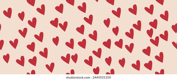 Vector seamless background. Minimalistic abstract pattern of hearts. Modern print. Ideal for textile design, screensavers, covers, cards, invitations and posters.