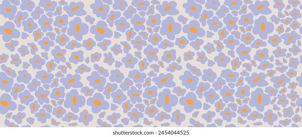Vector seamless background. Minimalistic abstract floral pattern. Modern print. Ideal for textile design, screensavers, covers, cards, invitations and posters.