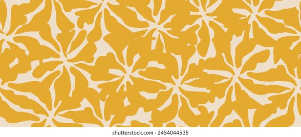 Vector seamless background. Minimalistic abstract floral pattern. Modern print. Ideal for textile design, screensavers, covers, cards, invitations and posters.
