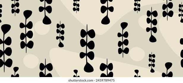 Vector de fondo sin fisuras. Patrón abstracto minimalista. Estampado de naturaleza moderna. Ideal para el diseño textil, protectores de pantalla, cubiertas, tarjetas, invitaciones y carteles.