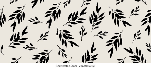 Vector seamless background. Minimalistic abstract floral pattern. Modern print on a light background. Ideal for textile design, screensavers, covers, cards, invitations and posters.
