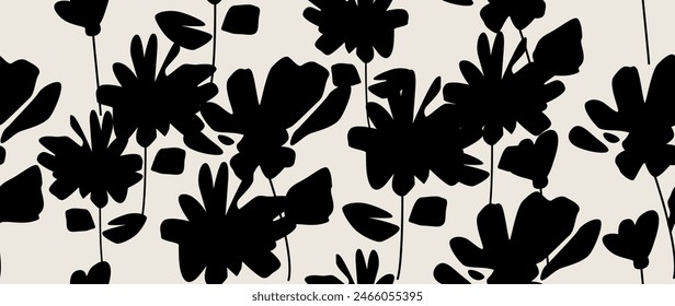 Vector seamless background. Minimalistic abstract floral pattern. Modern print on a light background. Ideal for textile design, screensavers, covers, cards, invitations and posters.