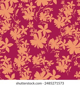 Vector de fondo sin fisuras. Patrón floral abstracto minimalista. Impresión moderna en color negro sobre un fondo claro