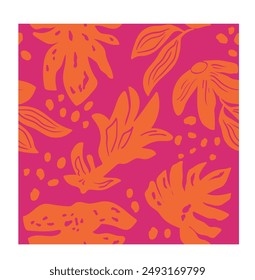 Vector seamless background. Minimalistic abstract floral pattern