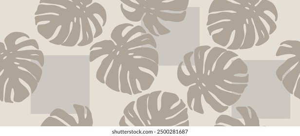Vector seamless background. Minimalistic abstract leaf pattern. Modern black print on a light background. Ideal for textile design, screensavers, covers, cards, invitations and posters.