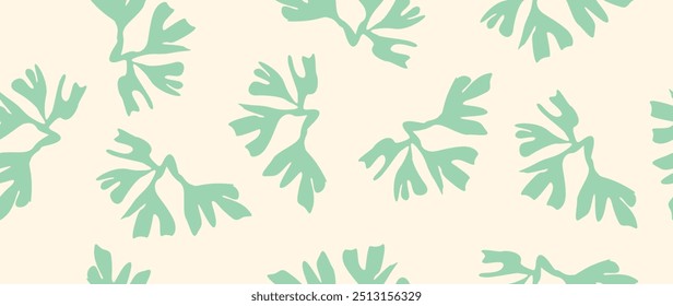 Vector seamless background. Minimalistic abstract floral pattern. Modern colorful print on a light background. Ideal for textile design, screensavers, covers, cards, invitations and posters.
