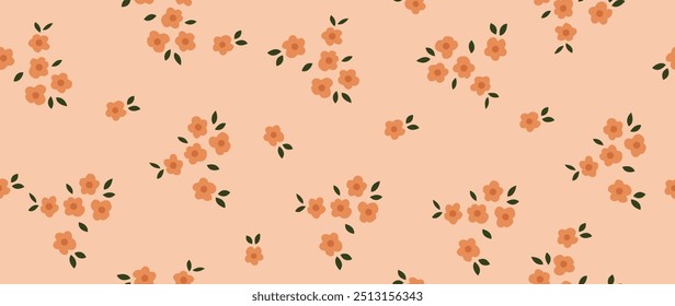 Vector seamless background. Minimalistic abstract floral pattern. Modern colorful print on a light background. Ideal for textile design, screensavers, covers, cards, invitations and posters.
