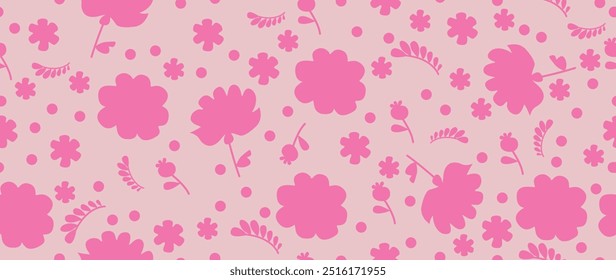 Vector seamless background. Minimalistic abstract floral pattern. Modern print. Ideal for textile design, screensavers, covers, cards, invitations and posters.
