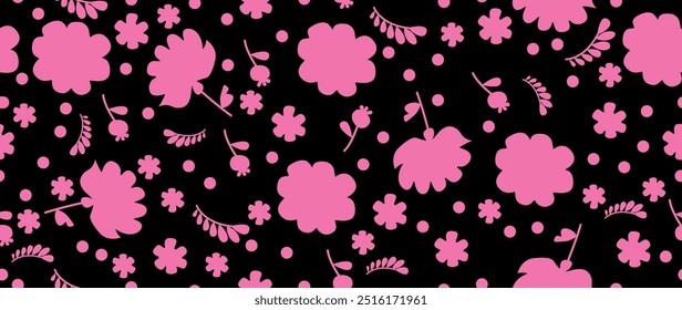 Vector seamless background. Minimalistic abstract floral pattern. Modern print. Ideal for textile design, screensavers, covers, cards, invitations and posters.